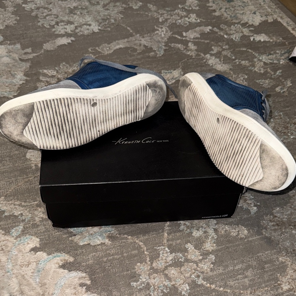 Kenneth Cole Men's Blue Leather & Gray Suede Shoes - Picture 10 of 10